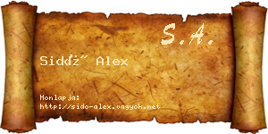 Sidó Alex névjegykártya